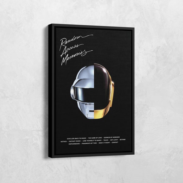 Affiche Daft Punk, impression d’album Random Access Memories, toile Daft Punk, affiche de couverture d’album, impression d’album de musique, affiche de musique, liste de pistes RAM