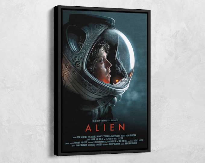 Alien Poster, Alien Movie Canvas, Best Movies Art, Ridley Scott, Sci-fi Poster, Minimalist Movie Poster, Illustrated Movie Posters