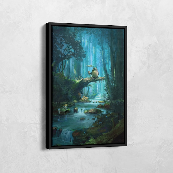 My Neighbor Totoro Canvas, Retro Anime Poster, Japanese Anime Canvas, Japanese Art, Studio Ghibli Print, My Neighbor Totoro Gift, Anime Gift