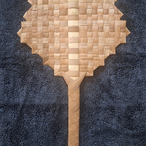 Hawaiian hand woven lauhala fan (1-MED)