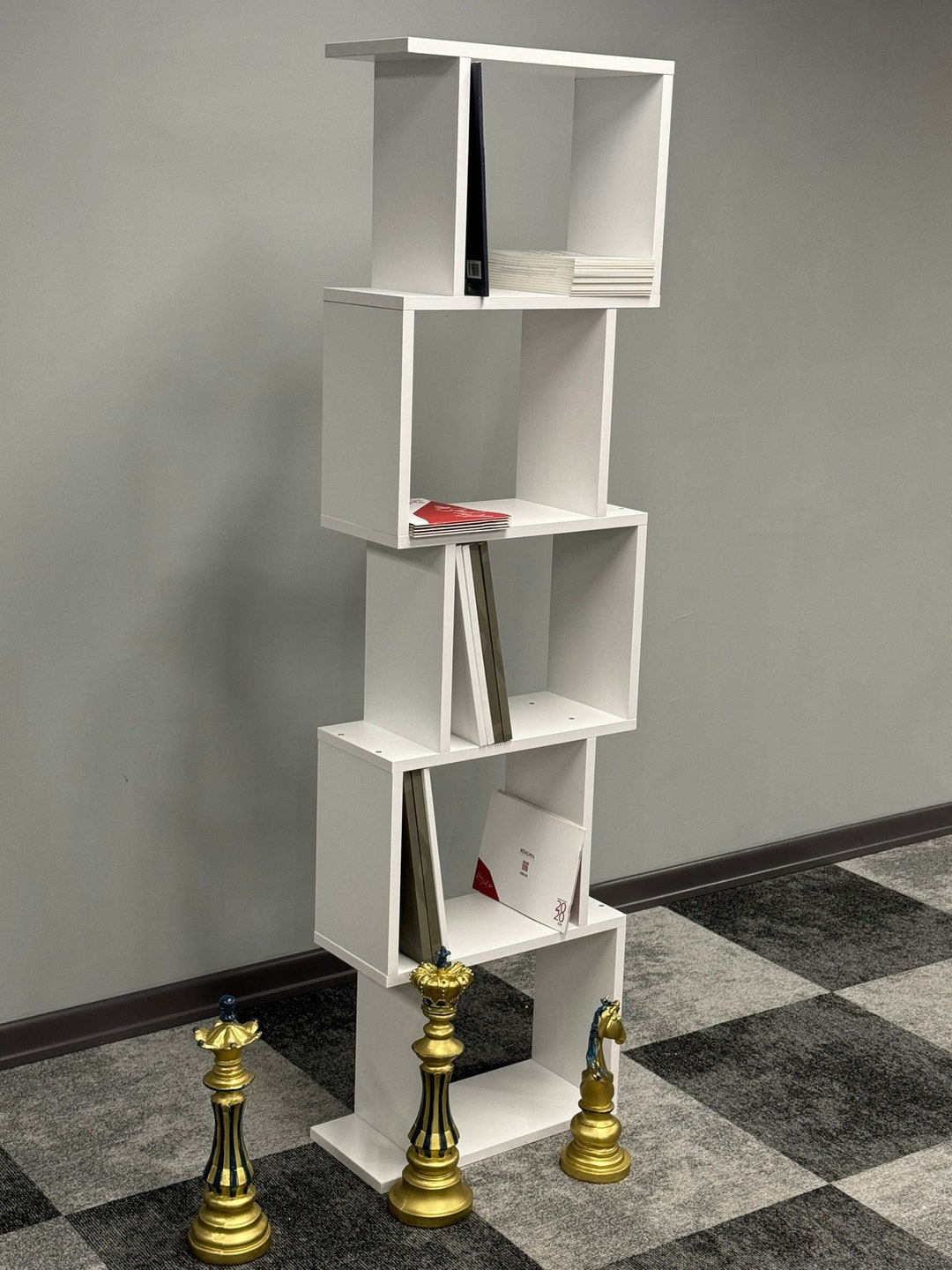 Deskvue Bookshelf Stand Alone Book Case for Living Room Organization