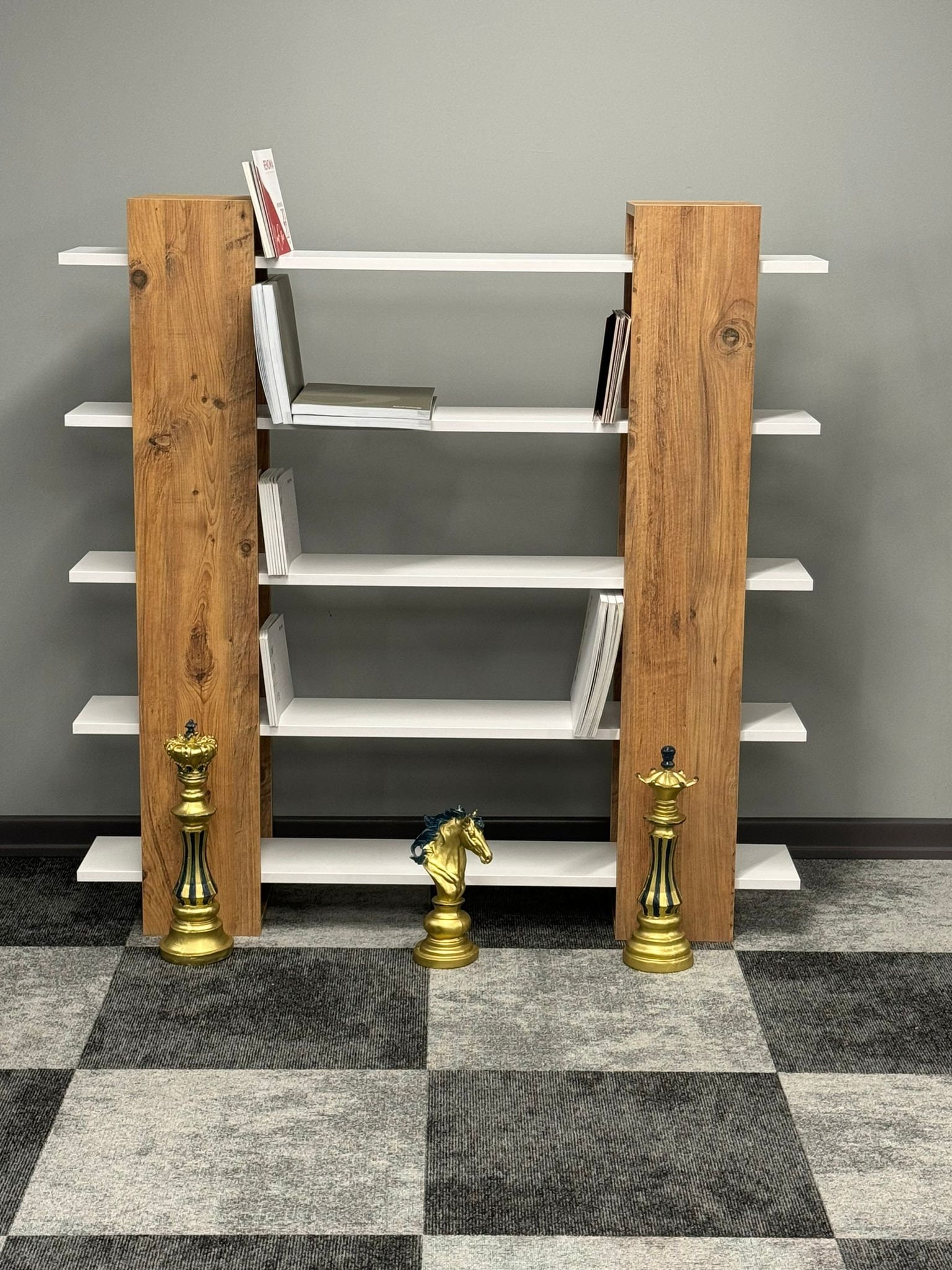 Melamine Bookshelf With Shelves Industrial Melamine Bookshelf Etsy