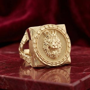 Solid Gold Lion Ring Vintage - Etsy