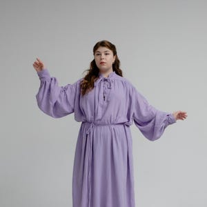 Lavender Tunic – Moonlight Muse Medieval Dress – Handmade Elven or Sorceress Tunic, Light Fantasy Outfit, Renaissance Gown