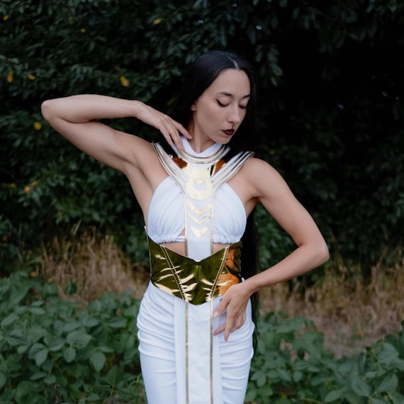 green emerald velvet dress 1920s White Geometric Egyptian Gown – Annie's Ibiza Online