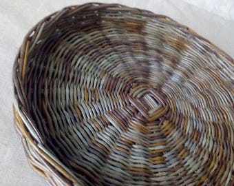 Round Wicker Tray | Colorful Paper Vine Basket
