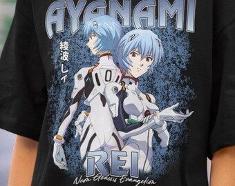 ユニセックス エヴァ綾波 ヴィンテージ アニメ T シャツ、海賊版マンガ