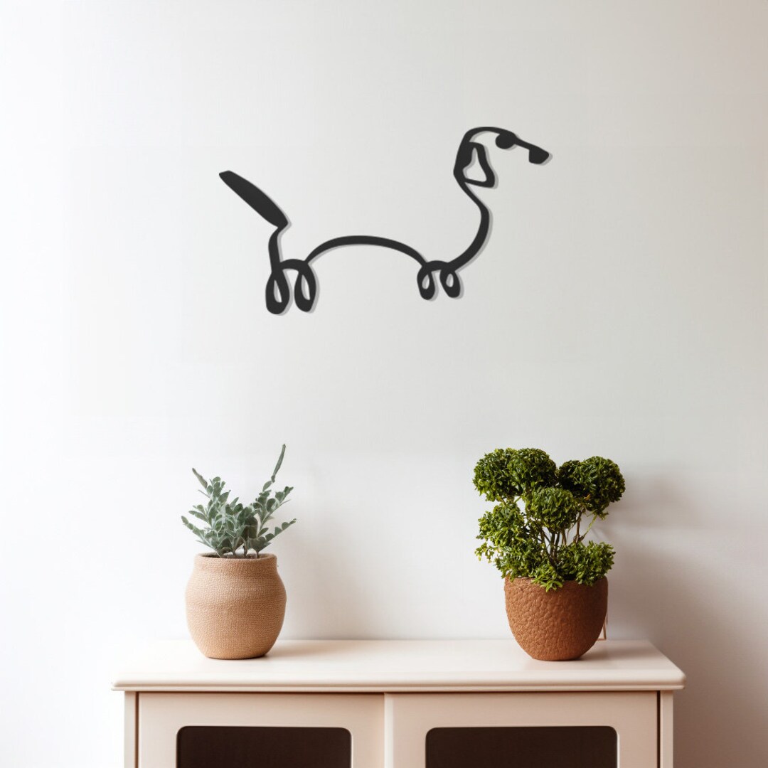 Dog Silhouette Wall Art, Animal Themed Metal Decoration, Canine Profile