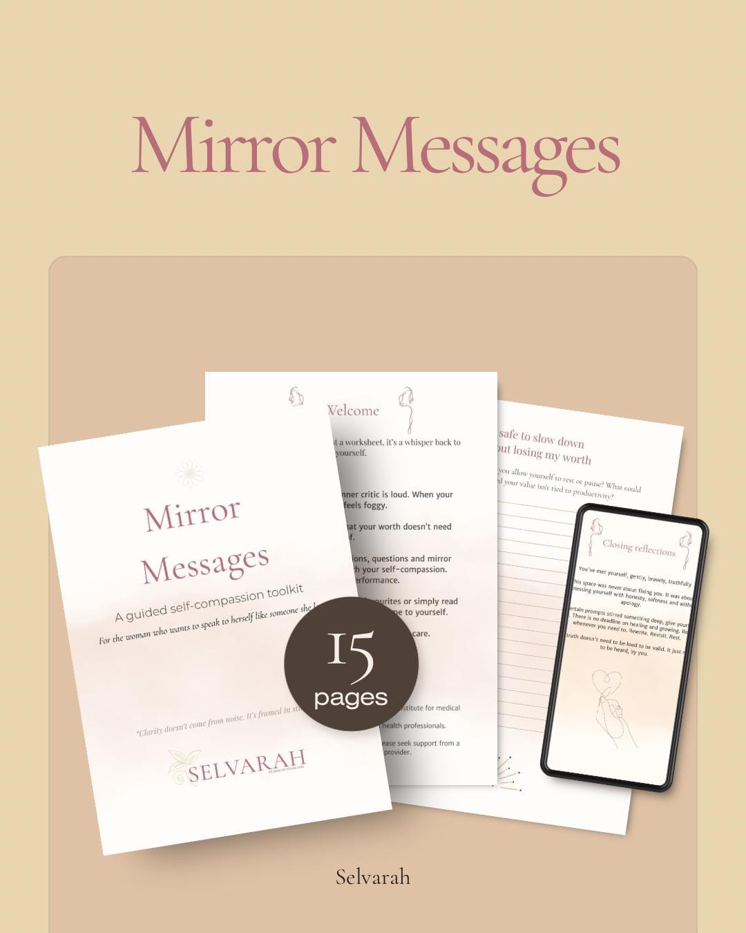 Secret Message Reflection Mirror Messages Toolkit – 15 Reflective Affirmations | Self-awareness ...