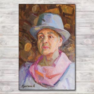 Woman Oil Painting Original, Female Portrait, Ukrainian Artist, Signed Artwork, Oil painting on canvas 40 х 60 cm