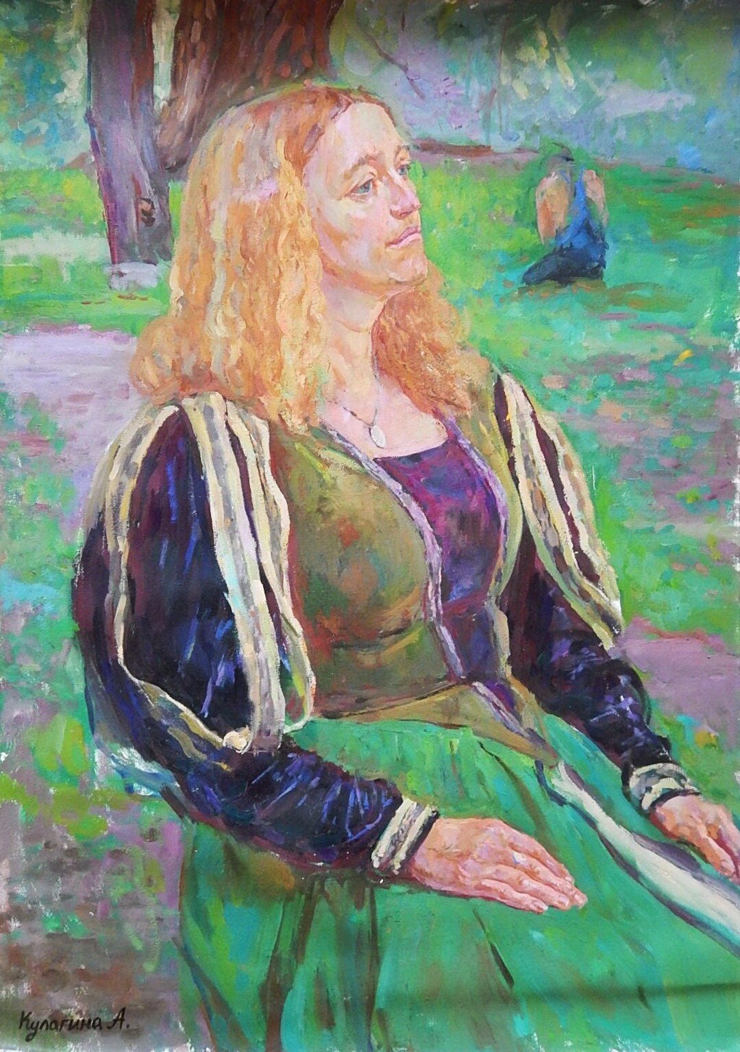 Portrait of a Woman Original Large Oil Painting on Canvas Female ...