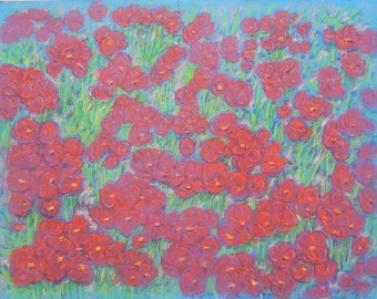 Vintage Blumen Stillleben mit Blumen Originales Antikes Pastellgemälde des sowjetkrainischen Künstlers V. I. Gubar Signiertes Kunstwerk 65x50cm