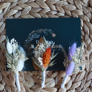 Gepersonaliseerde gedroogde bloemen bruiloft knoopsgat!