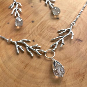 Elven Jewelry Set: Tree Branch Necklace and Earrings, Pagan Wedding
