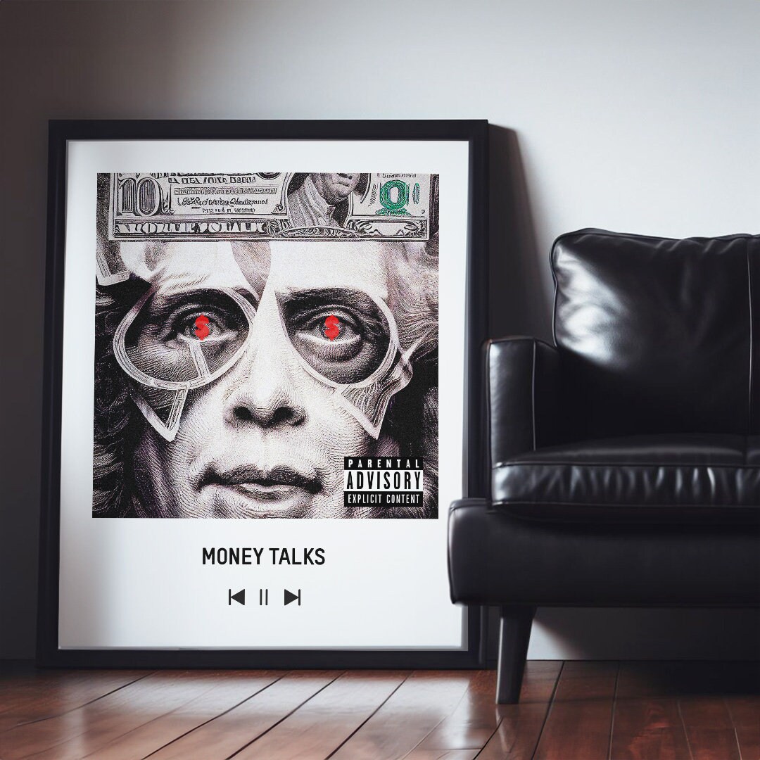Money Wall Art Rap Print Decor Hiphop Rapper Dollar Poster Etsy