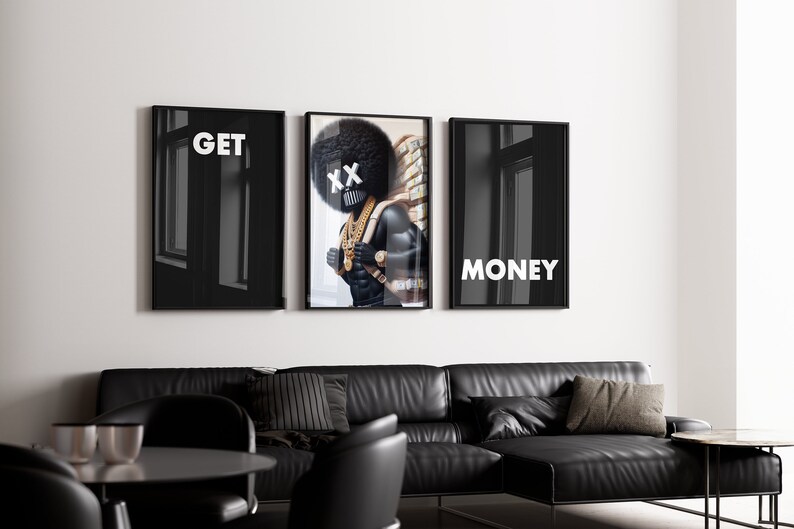 Money Wall Art, Motivational Decor, Dope Hype Beast Poster Set, for ...
