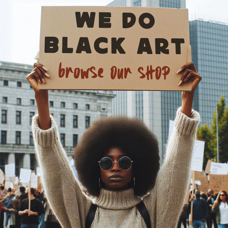 Black Owned Shop Art, Black Jesus Wall Print, Boujee Africanamerican Painting Poster, Canvas