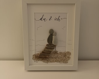 Cuadro de piedra "Tú y yo" Boda, Compromiso, San Valentín, Amor