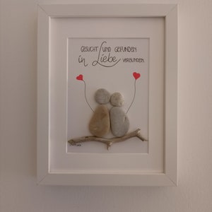 Stone picture &quot;Connected in love&quot; wedding, engagement, Valentine&#39;s Day, love