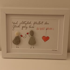 Stone picture &quot;Happiness whispers&quot;, being happy, lucky