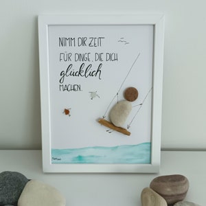 石の絵「ゆっくりしてください」幸せ、幸せになりましょう