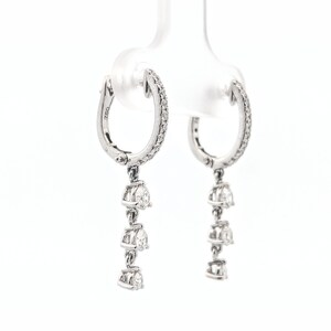 18K White Gold with Natural Diamond Luxury Earring | Gift for her | Signature Collection, Fine Jewelry Line | Premium Drop | Clip-on Earring