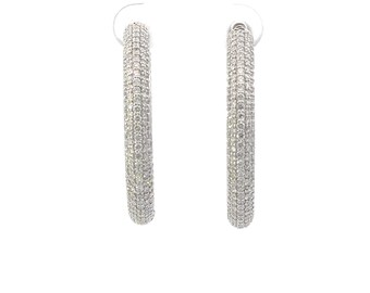 14K White Gold Chains Diamond Earrings | Elegant Jewelry | Special Occasion earrings | Affordable Jewelry