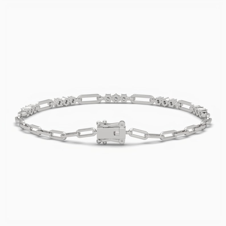 Sparkling Paper Clip Bracelet Made in 14/18k Gold. Etsy