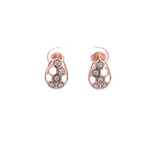 Teardrop natural diamond hanging Diamond earrings in 14k Rose Gold , VS1 diamond