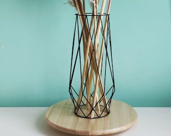 Iron vase, Metal wire vase, dried pampas flower vase, geometric vase, nordic scandinavian style, decorative vase, living room table decor