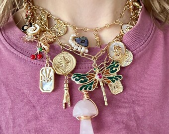 Customize Your Style: 18k Gold Necklace with Vintage Charms