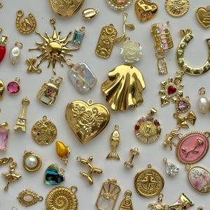 Charm Anhänger 18k Gold – Vintage Schmuckanhänger für Ketten, Armbänder & DIY Schmuck, Edelstahl und 18 Karat Vergoldet, Allergiefrei