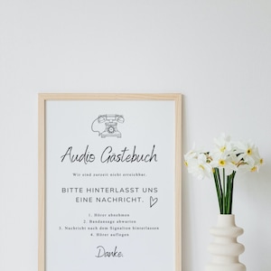 Audio Guestbook Instructions, Audio Guestbook Sign, Phone Guestbook Sign, Template, Leave Us A Message Sign Printable, Wedding Guestbook