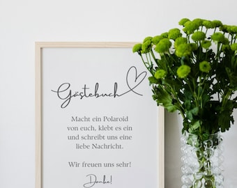Signe de livre d’or photo, mariage, signe de livre d’or photo allemand, signe de mariage, livre d’or, téléchargement numérique