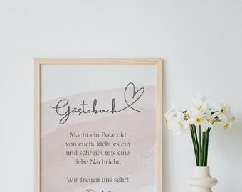 Signe de livre d’or photo, mariage, signe de livre d’or photo allemand, signe de mariage, livre d’or, téléchargement numérique,