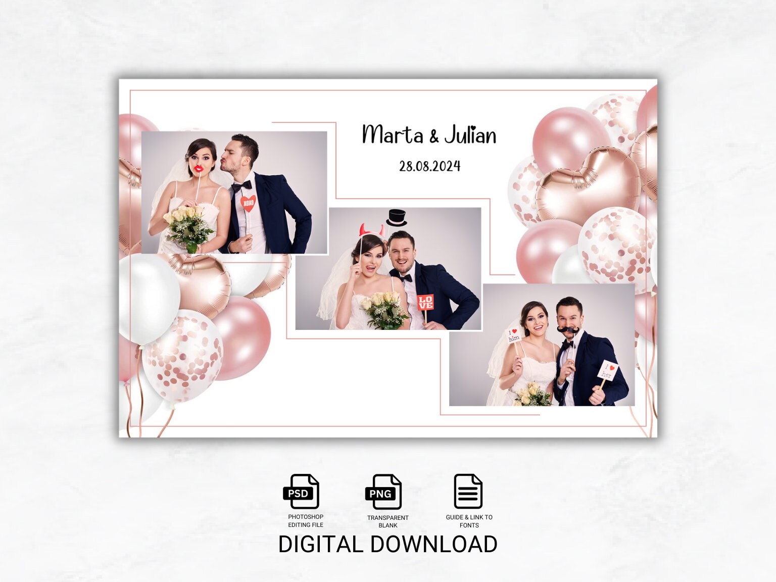 YUNBDJ791 Fotohintergrund 2,1x1,5m - Valentinstag & Hochzeitsdekoration, Vinyl