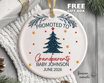 Promoted to Grandparents Ornament, Christmas Ornament, Pregnancy Announcement, Reveal to Grandparents, New Baby Announcement, Christmas Tree