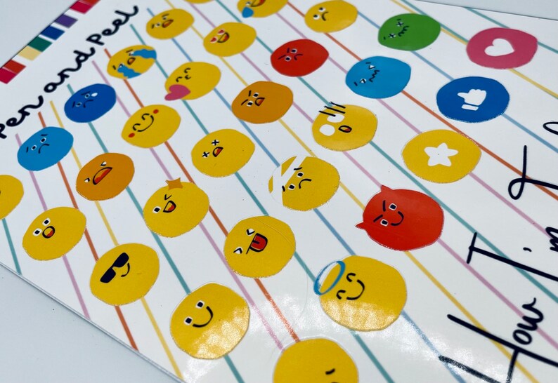 Feelings Emoji Stickers SEL Journal Stickers Social Emotional Learning ...