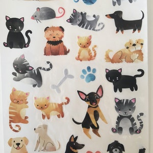 Stickers chiens et chats, stickers écologiques pour enfants, 100 % biodégradables et compostables