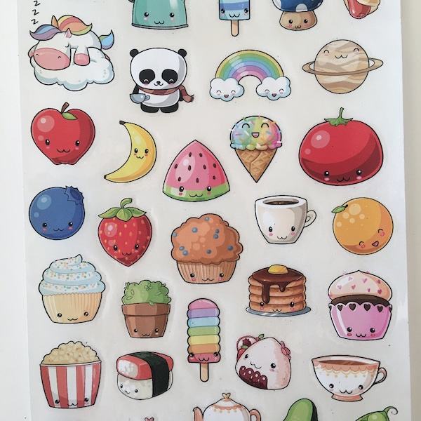 Kawaii stickers, eco-friendly stickers for children, 100% biodegradable and compostable