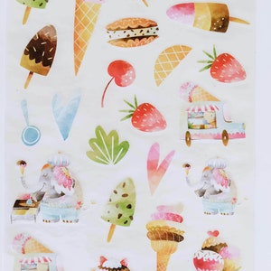 Stickers camions de glaces, stickers écologiques pour enfants, 100 % biodégradables et compostables