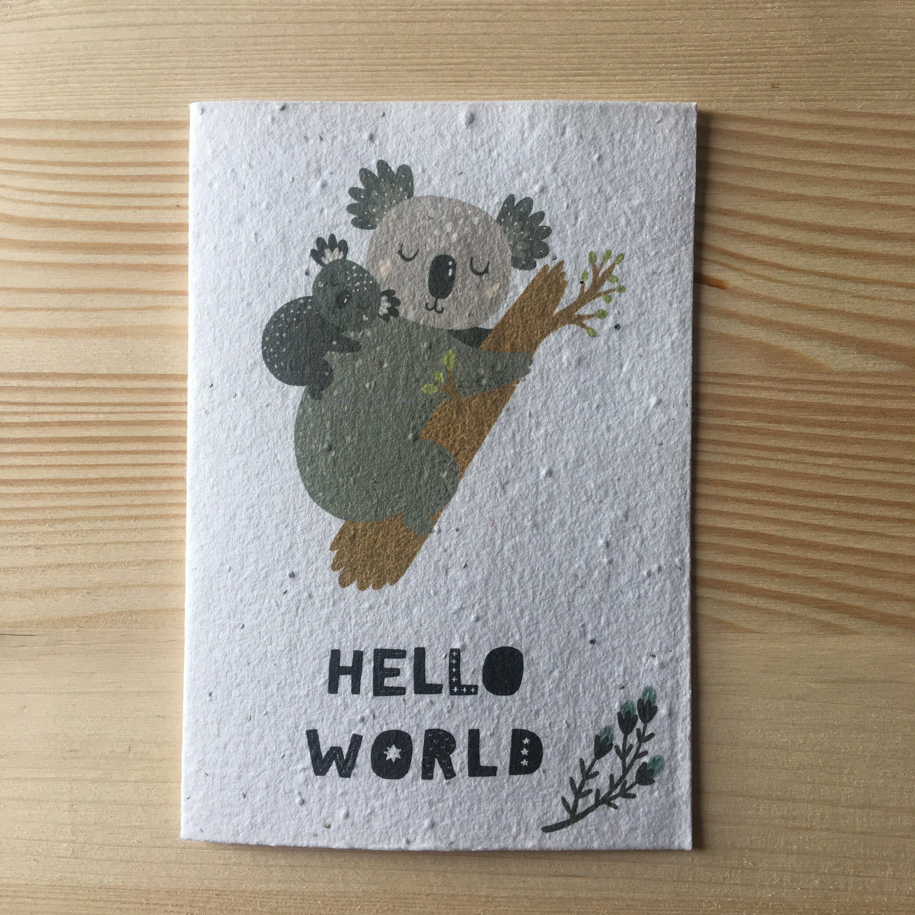 Compostable Card Babyshower Plantable Seed Card, Koala Greeting Card, Eco Friendly ...