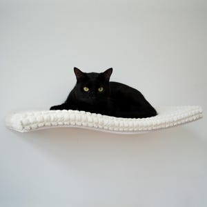 Cat Wall Mounted Shelf, Floating Cat Bed, Cat Wall Furniture, Cat Climbing Wall, Modern Cat Furniture, Curved Cat Shelf, Cat Perch