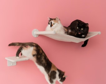 Rede de parede moderna para gatos: móveis flutuantes para camas de gatos