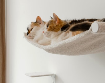 Rede de parede moderna para gatos: móveis flutuantes para camas de gatos
