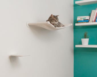 Rede de parede moderna para gatos: móveis flutuantes para camas de gatos