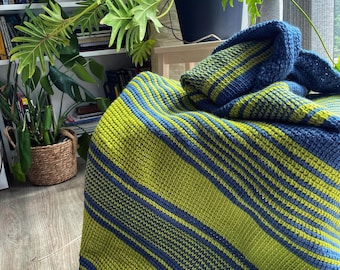 Brisa de verano: manta nórdica de crochet tunecino