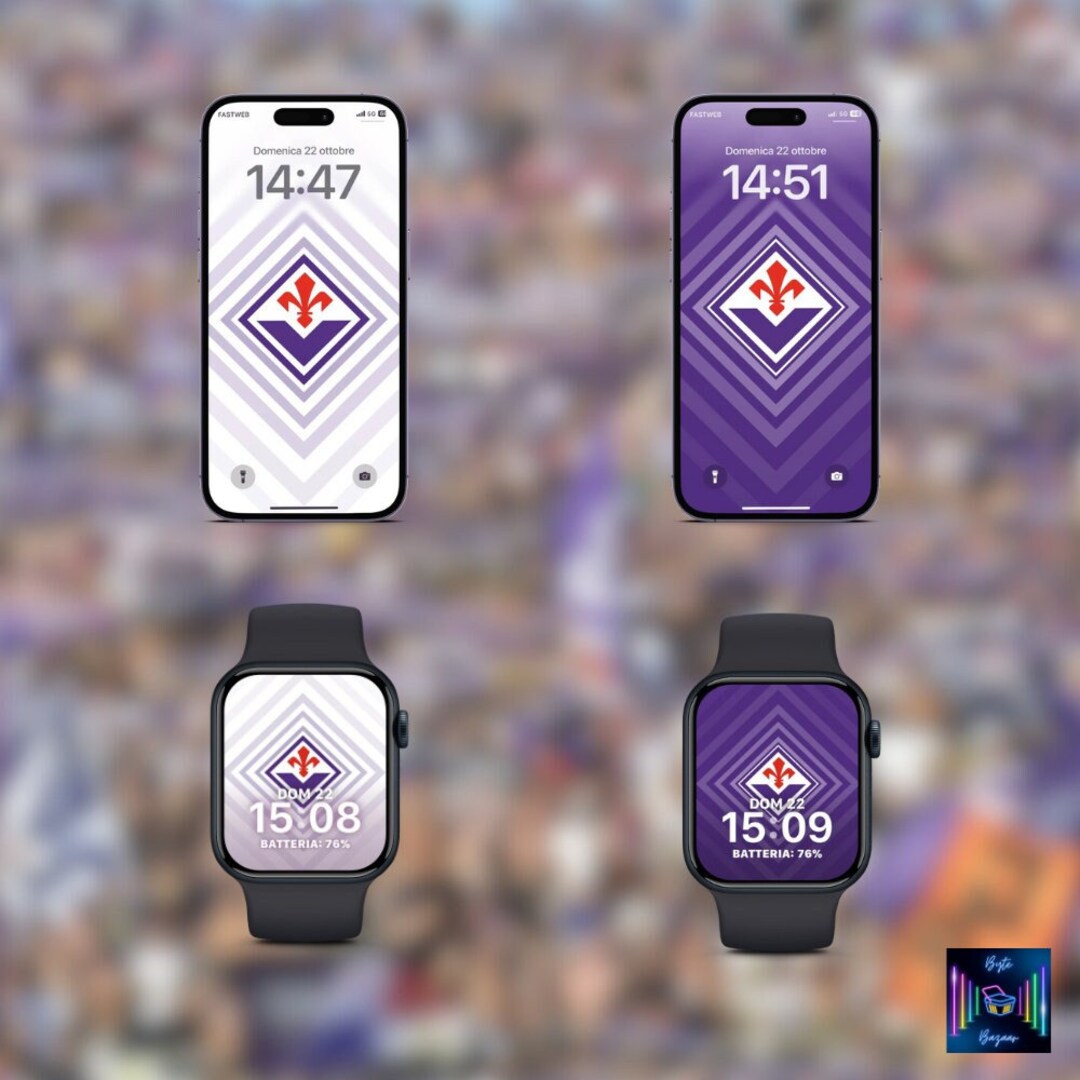 Apple HD Wallpaper Pack Fiorentina apple Watch iPhone Etsy