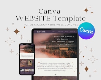 Astrology coach Canva Website Template | Mystical Landing page template | Canva sales page | Magic website design | Instant Download
