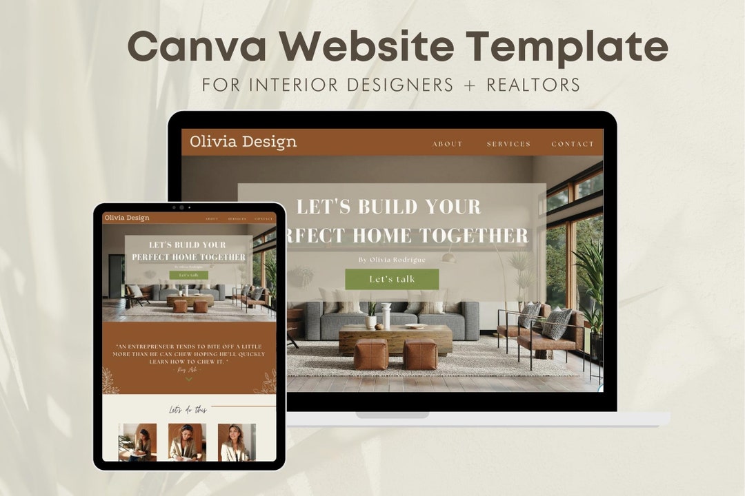 Canva Website Template for Interior Designer Realtor - Etsy